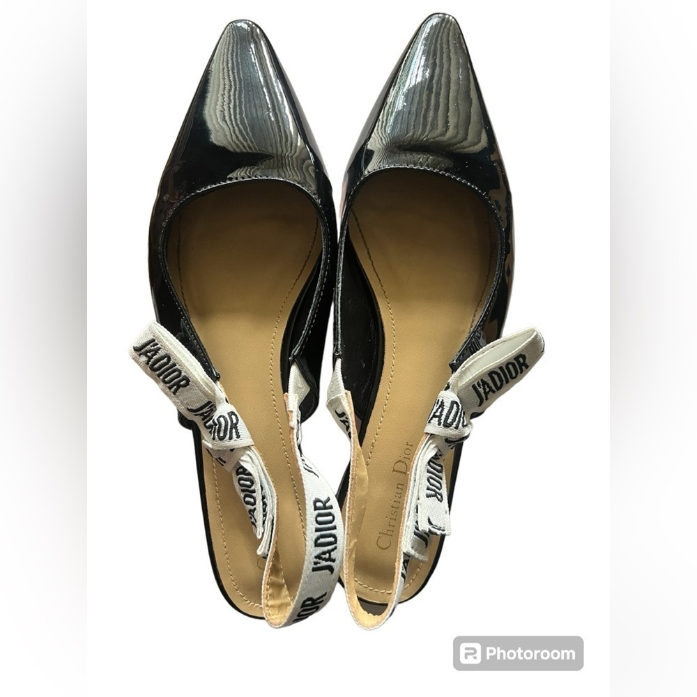Christin Dior Patent Ribbon J'Adior Slingback Ballet Flats